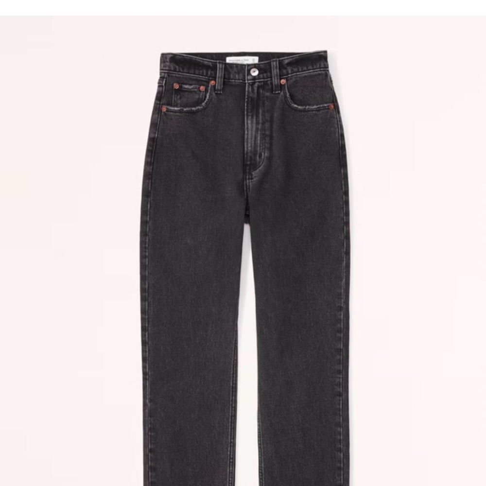 Abercrombie & Fitch The Ankle Straight High Rise Black Jeans - Picture 2 of 3